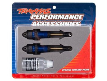 Traxxas TRX7461 Shocks, GTR long blue-anodized, PTFE-coated bodies with TiN shafts (fully assemb - twee blauw