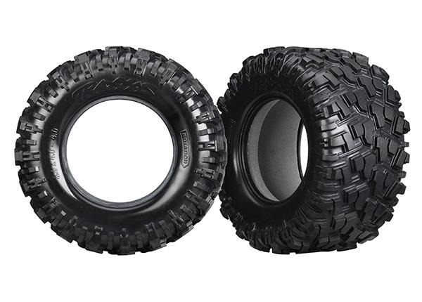 Tires, Maxx AT (left & right) (2)/ foam inserts (2), TRX7770X Traxxas TRX7770X Tires, Maxx AT (left & right) (2)/ foam inserts (2), TRX7770X - twee zwarte