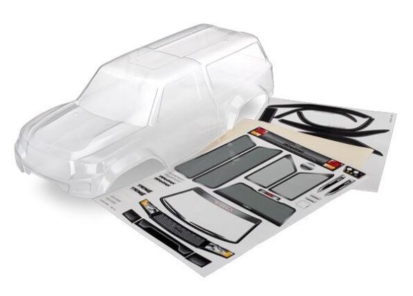 Traxxas TRX8112 Body with camper, TRX-4 Sport (clear, trimmed, requires painting)/ window masks/