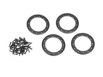 Traxxas TRX8168T Beadlock rings, black (2.2) (aluminum) (4)/ 2x10 CS (48) - vier zwarte