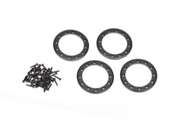 Traxxas TRX8169T Beadlock rings, black (1.9') (aluminum) (4)/ 2x10 CS (48) - vier zwarte