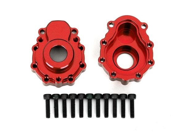 Portal housings, outer, 6061-T6 aluminum (red-anodized) (2)/ 2.5x10 CS (12) Traxxas TRX8251R Portal housings, outer, 6061-T6 aluminum (red-anodized) (2)/ 2.5x10 CS (12) - twee rood