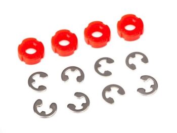 Traxxas TRX8261 Piston, damper (red) (4)/ e-clips (8), TRX8261 - vier