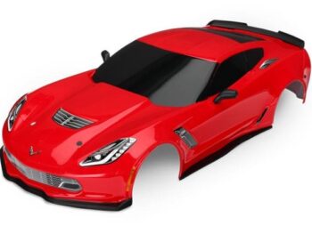 Traxxas TRX8386R Body, Chevrolet Corvette Z06, red (painted, decals applied) - glanzende