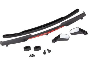 Traxxas TRX8388 Mirrors, side, black (left & right)/ mirror retainers (2)/ spoiler, black/ spoil - een set zwarte kunst