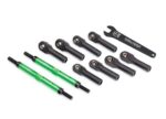 Toe links, E-Revo VXL (TUBES green-anodized, 7075-T6 aluminum, stronger than tit