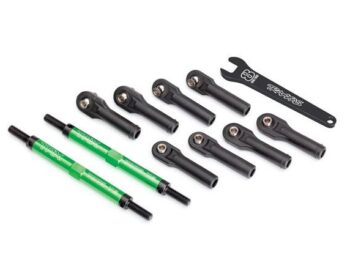 Traxxas TRX8638G Toe links, E-Revo VXL (TUBES green-anodized, 7075-T6 aluminum, stronger than tit