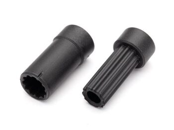 Traxxas TRX8850 Half shafts, center (internal splined, extra short (1)/ external splined, extra - twee zwar