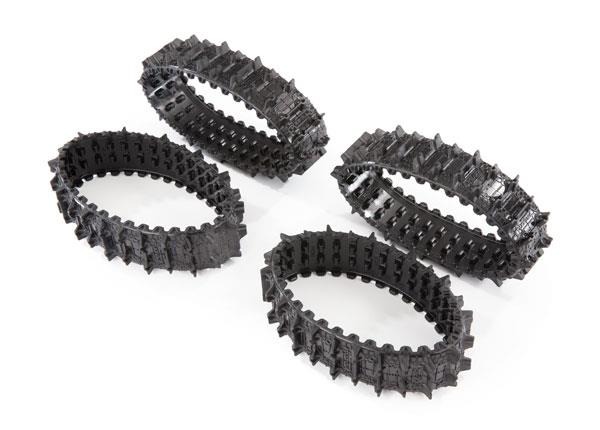 Treads, Deep-Terrain, TRX-4 Traxx (Complete Set, Front & Rear) (Rubber) (4) Traxxas TRX8877 Treads, Deep-Terrain, TRX-4 Traxx (Complete Set, Front & Rear) (Rubber) (4) - vier zwarte