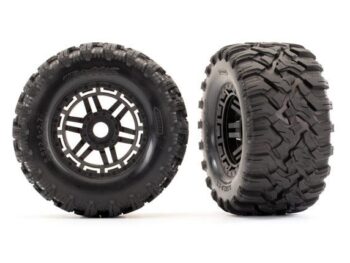 Traxxas TRX8972 Maxx 2.8" Black Wheels & Maxx MT Tires (2) - twee zwar