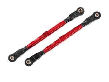 Traxxas TRX8997R Toe links, Wide Maxx (TUBES 6061-T6 aluminum (red-anodized)) - twee rode
