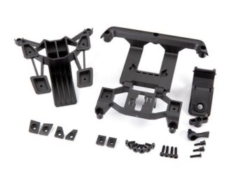 Traxxas TRX9015 Body mounts, front & rear/ 3x12mm CS (4)/ 3x12mm shoulder screw (2)/ 3x10mm flat-head machine screw (6)/ 3x12mm BCS (1) - een