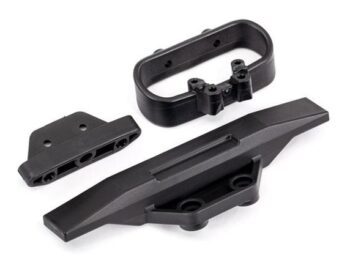 Traxxas TRX9036 Bumper, rear/ bumper mount, rear/ bumper support, rear - drie zwarte kunst