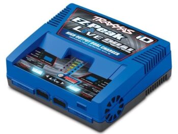 Traxxas TRX2973G-C Traxxas Charger, EZ-Peak Live, Duo charger 200W nimh/LiPo with iD Auto Bat EU COMBO - blauw en donkergri