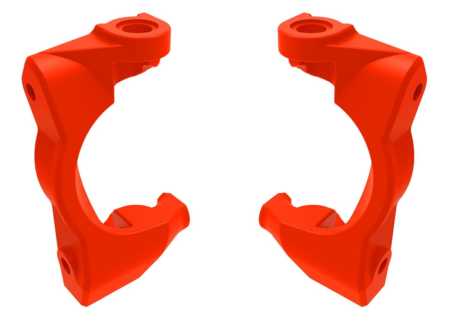 oranje c vormige montagebeugels Traxxas TRX10732-RED Caster blocks (c-hubs), left & right (red) - twee felrode