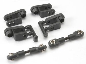 Traxxas TRX5345R Servo horns, steering, long (2), short (2)/ linkage, steerin, TRX5345R - een