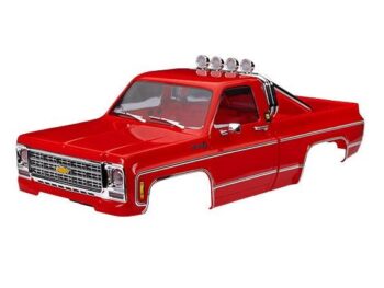 Traxxas TRX9811-RED Body, Chevrolet K10 Truck (1979), complete, red (includes grille, side mirrors, door handles, roll bar, windshield wipers, & clipless mounting) (requires #9835 front & rear bumpers)