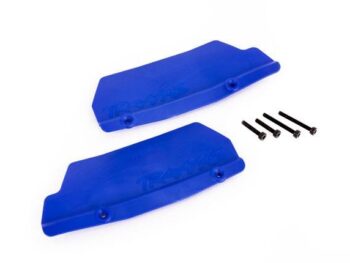 Traxxas TRX9519X Mud guards, rear, blue (left and right)/ 3x15 CCS (2)/ 3x25 CCS (2) - twee blau