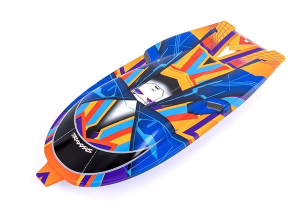 traxxas rc boot kleurrijk abstract design Traxxas TRX5738T Hatch, Spartan, orange graphics - een felgekle