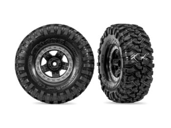 Traxxas TRX11070-STBLK 1.9" Black TRX-4 Wheels w/ Canyon Trail Tires (2) - twee zwarte RC