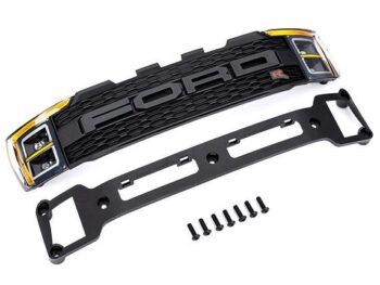 Traxxas TRX10120 Grille/ grille mount/ 3x10 BCS (7) (fully assembled, includes installed headlight lenses and decals)Â (fits #10111 body) - zwarte grille