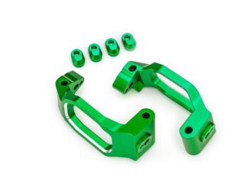 Traxxas TRX10232-GRN Caster blocks, 6061-T6 aluminum (green-anodized), left & right/ 4x22mm pin (4)/ 3x10mm BCS (with threadlock) (4)/ retainers (4) - twee fel