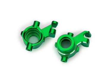 Traxxas TRX10237-GRN Steering blocks, 6061-T6 aluminum (green-anodized), left & right/ 3x18mm BCS (with threadlock) (2) - twee glanzende