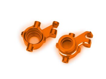 Traxxas TRX10237-ORNG Steering blocks, 6061-T6 aluminum (orange-anodized), left & right/ 3x18mm BCS (with threadlock) (2) - twee oranje