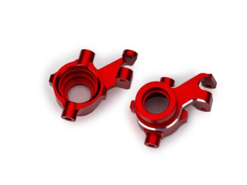 Traxxas TRX10237-RED Steering blocks, 6061-T6 aluminum (red-anodized), left & right/ 3x18mm BCS (with threadlock) (2) - twee ro