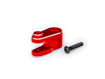 Traxxas TRX10247-RED Servo horn, steering, 6061-T6 aluminum (red-anodized)/ 3x15mm BCS (with threadlock) (1) - op de foto is een felrode
