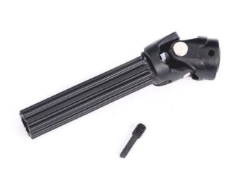 Traxxas TRX10249 Differential output yoke assembly, front or rear, Maxx Duty steel core (1) (assembled with external-splined half shaft) - zwart, ger
