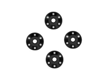 Traxxas TRX10257-BLK Wheel washers, machined aluminum, black (4) - vier