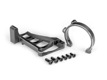 Traxxas TRX10262-GRAY Motor mounts (front & rear) (gray-anodized 6061-T6 aluminum)/ 3x10mm CCS (with threadlock) (4)/ 4x12mm BCS (with threadlock) (2) (for use with #3483 motor) - twee gri