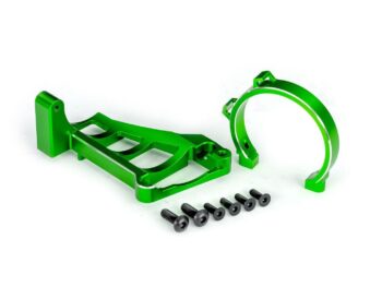 Traxxas TRX10262-GRN Motor mounts (front & rear) (green-anodized 6061-T6 aluminum)/ 3x10mm CCS (with threadlock) (4)/ 4x12mm BCS (with threadlock) (2) (for use with #3483 motor) - twee fel