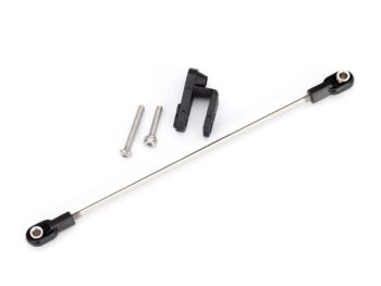 Traxxas TRX10341 Rudder pushrod, assembled/ servo horn/ 3x22mm BCS (stainless) (1)/ 3x15mm CS (stainless) (1) - een zilver