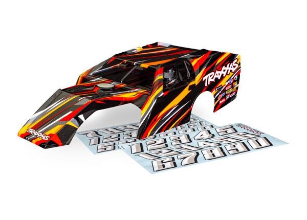 Body, Slash Mudboss, orange (painted, decals applied) (assembled with front & rear body mounts and body support for clipless mounting) Traxxas TRX10411-ORNG Body, Slash Mudboss, orange (painted, decals applied) (assembled with front & rear body mounts and body support for clipless mounting) - oranje