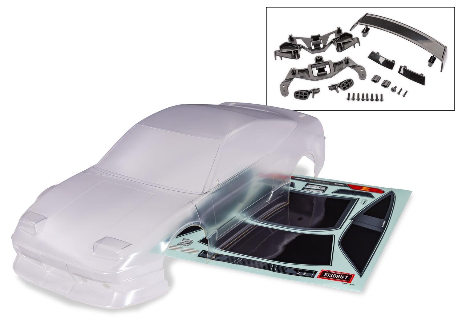4-Tec Drift Nissan 240SX Clear Body Traxxas TRX10515 4-Tec Drift Nissan 240SX Clear Body - een