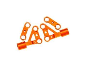 Traxxas TRX10533-ORNG Suspension arms, upper, front, 6061-T6 aluminum (orange-anodized) (left & right)/ 2.5x5mm BCS (with threadlock) (2) - vier oranje ge