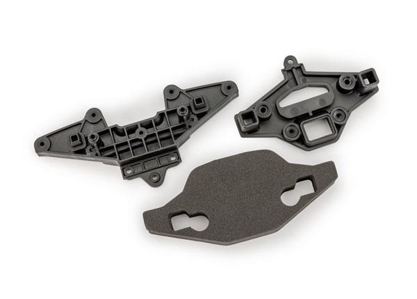 Bumper, front (1 each, upper, lower, & foam) Traxxas TRX10536 Bumper, front (1 each, upper, lower, & foam) - drie zwarte