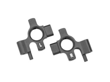 Traxxas TRX10537-GRAY Steering blocks, 6061-T6 aluminum (gray-anodized), left & right/ 3x12mm BCS (with threadlock) (4) - twee donkerg
