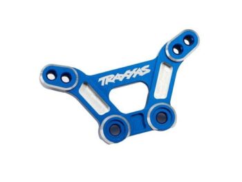 Traxxas TRX10538-BLUE Shock tower, front, 6061-T6 aluminum (blue-anodized)/ 3x15mm BCS (with threadlock) (2) - een