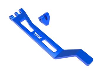 Traxxas TRX10726-BLUE Battery hold-down, hold-down post (blue-anodized 6061-T6 aluminum)/ 3x15mm BCS (with threadlock) (1) - twee blauw