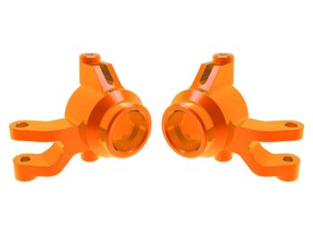 Traxxas TRX10734-ORNG Steering blocks, 6061-T6 aluminum (orange-anodized) (left & right)/ 3x12mm SS (with threadlock) (4)/ 3x15mm BCS (with threadlock) (2) - twee oranje, ge