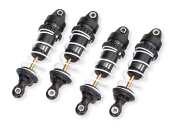Traxxas TRX10765-GRAY Shocks, GTR long, gret-anodized, PTFE-coated bodies with TiN shafts (assembled with springs) (4) - vier zwarte sch