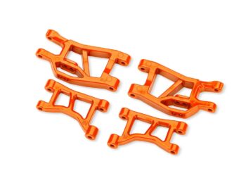 Traxxas TRX10831-ORNG Orange Front Upper & Lower Suspension Arms (L&R) - vier oranje kunst