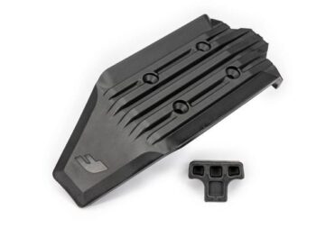 Traxxas TRX10937 Skid plate, front (1)/ rubber impact cushion (1) - zwart, ger