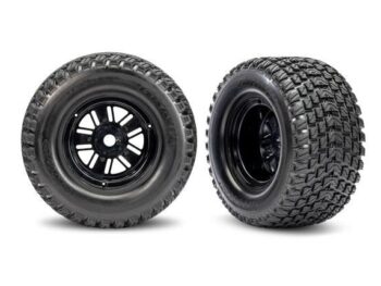 Traxxas TRX10947 Tires & wheels, assembled, glued (Pro Scale Sand Car Race black wheels, Gravix tires, foam inserts) (rear) (1 left, 1 right) - twee zwarte RC