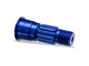 Traxxas TRX10953-BLUE Stub axle, front, 6061-T6 aluminum (blue-anodized) - een gl