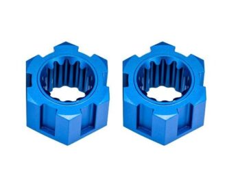 Traxxas TRX10954-BLUE Wheel hubs, hex, front (6061-T6 aluminum, blue-anodized) (2) - twee identieke