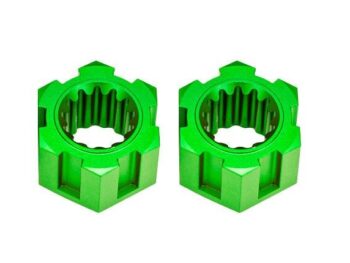 Traxxas TRX10954-GRN Wheel hubs, hex, front (6061-T6 aluminum, green-anodized) (2) - twee identieke